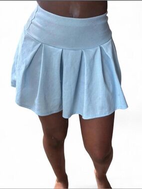 Charlotte Russe Baby Blue Pleated Mini Skirt